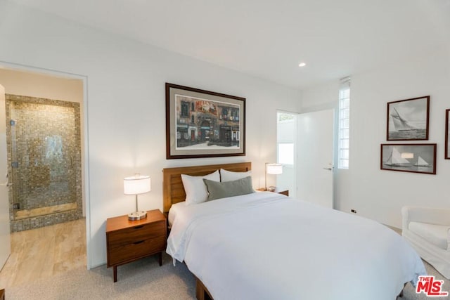 bedroom featuring light hardwood / wood-style flooring