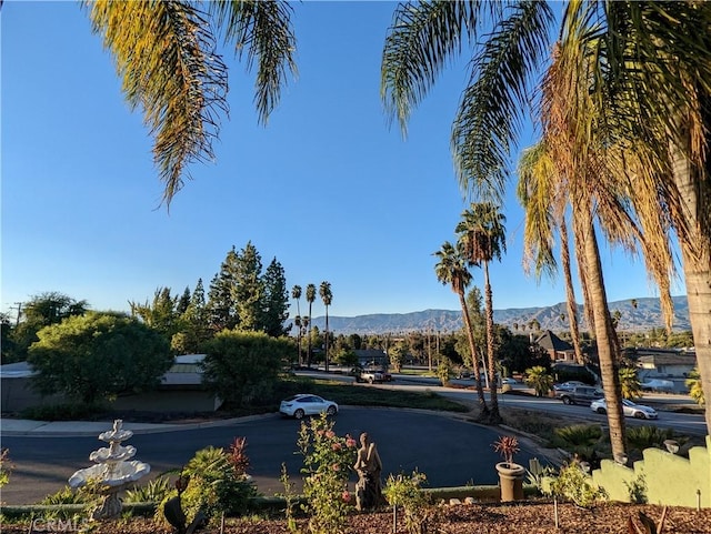 exterior space with a mountain view