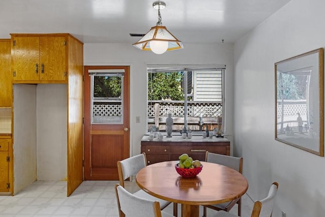 view of tiled dining room