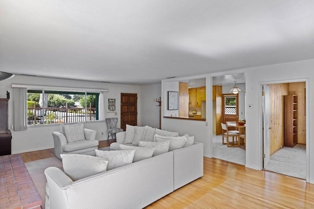 living room featuring light hardwood / wood-style floors