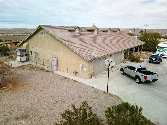 exterior space featuring a garage