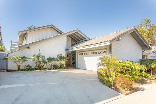 view of property featuring a garage