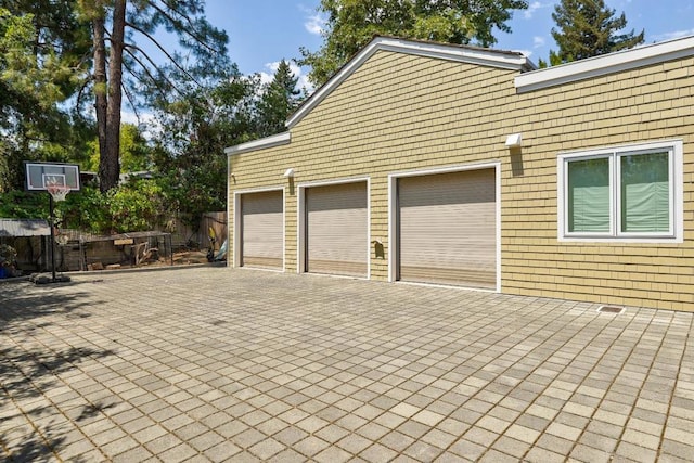 view of garage