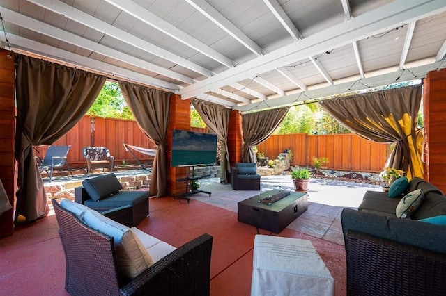 view of patio with an outdoor living space