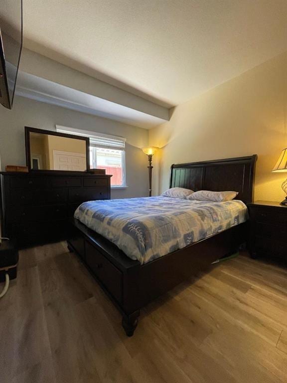 bedroom featuring wood-type flooring