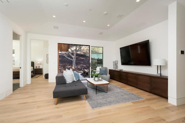 living room featuring light hardwood / wood-style floors