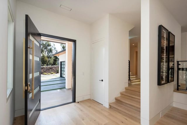 entryway featuring light hardwood / wood-style flooring