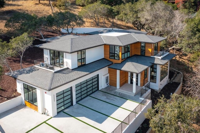 exterior space featuring a garage