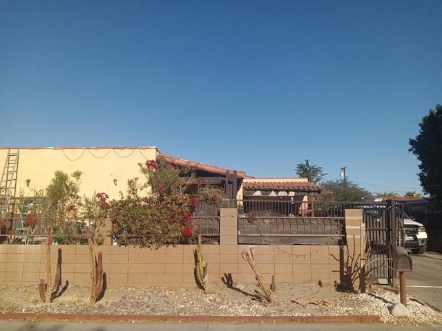 exterior space with a pergola