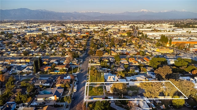 aerial view featuring a mountain view