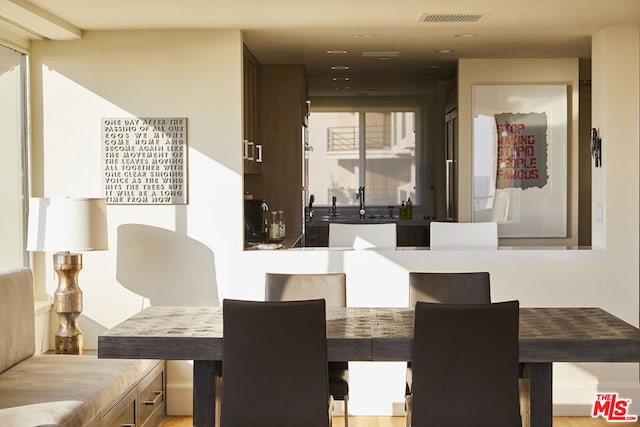 dining area with sink