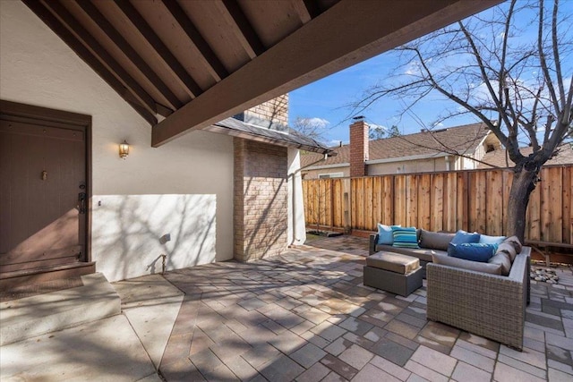 view of patio / terrace featuring an outdoor hangout area