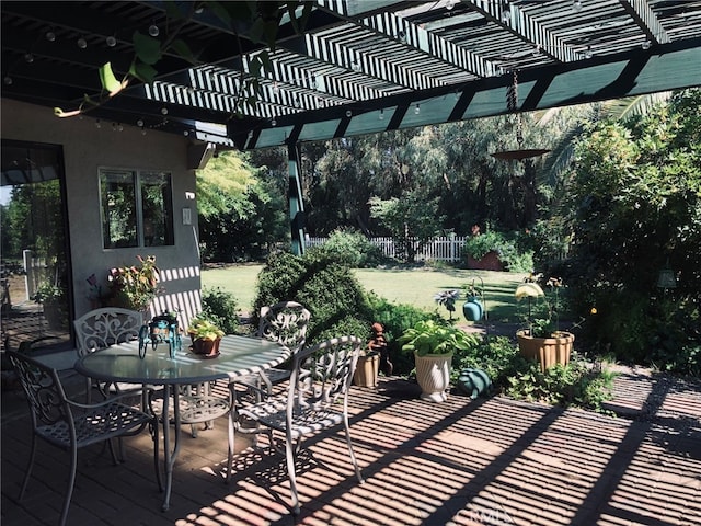 view of patio with a pergola