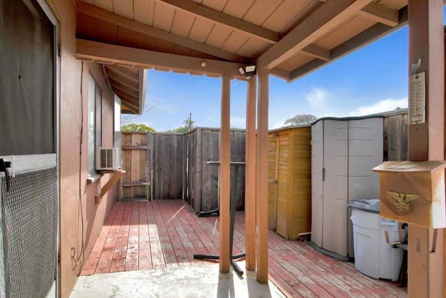 view of terrace featuring a deck