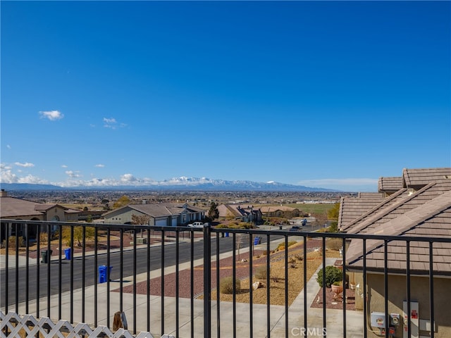 exterior space featuring a mountain view