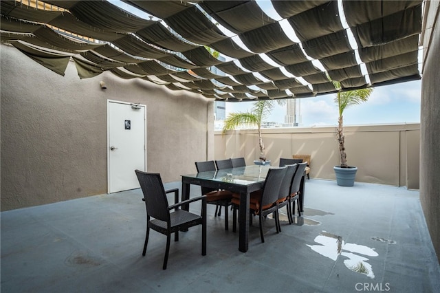 view of patio / terrace featuring a pergola