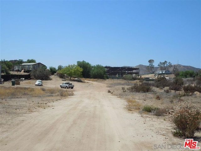 view of road with a mountain view