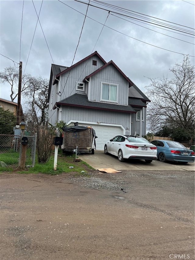 view of front of house with a garage