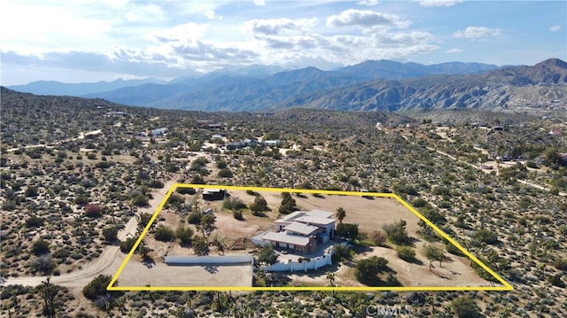 aerial view with a mountain view