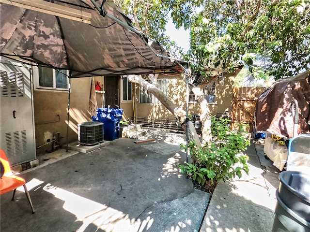 view of patio featuring central air condition unit