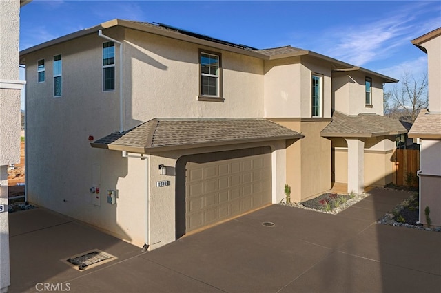 view of front of house with a garage