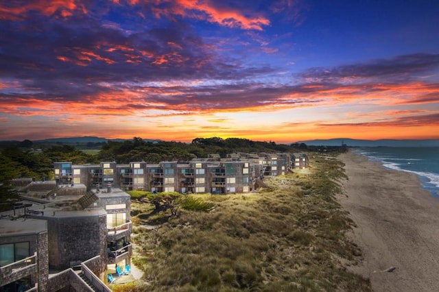 exterior space with a view of the beach