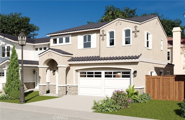 view of front of house with a garage