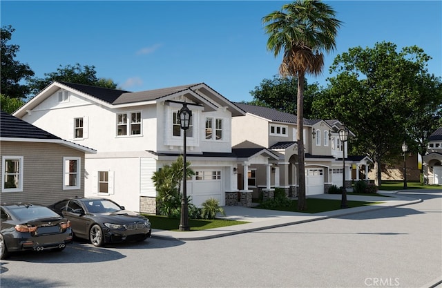 view of front of house with a garage