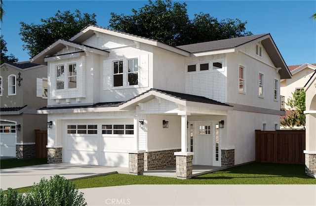 view of front facade with a garage