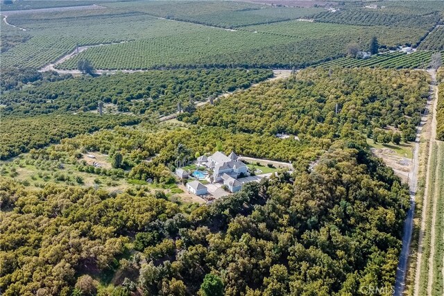 drone / aerial view with a rural view