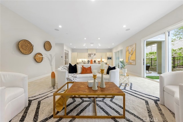 view of carpeted living room