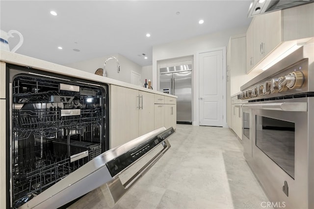 kitchen with appliances with stainless steel finishes