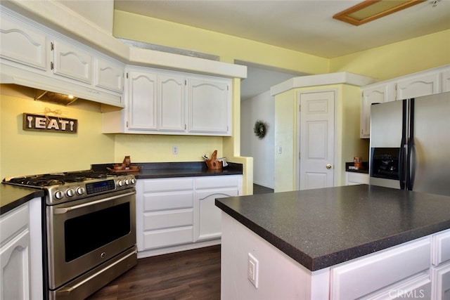 kitchen with white cabinetry and stainless steel appliances