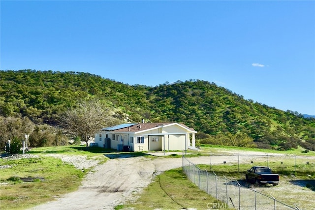 exterior space with a mountain view