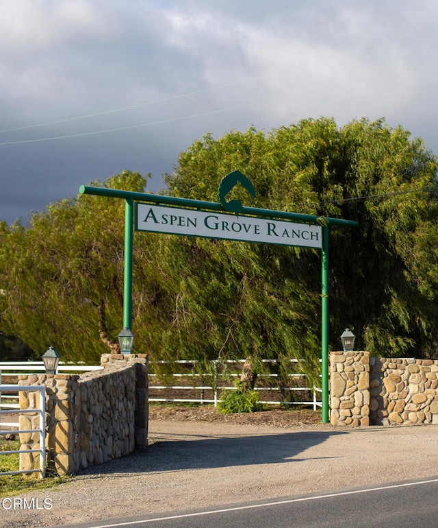 view of community sign