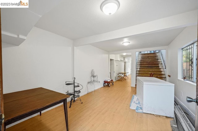 interior space with light wood-type flooring