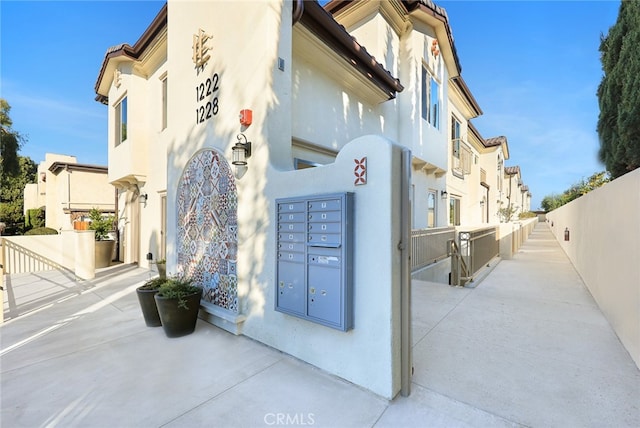 exterior space with mail boxes