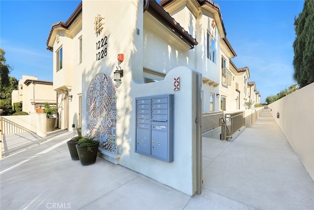 exterior space with mail boxes