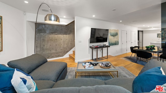 living room featuring hardwood / wood-style flooring