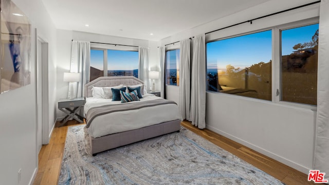 bedroom featuring light hardwood / wood-style floors