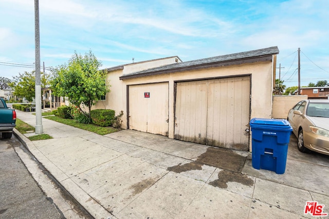 view of garage