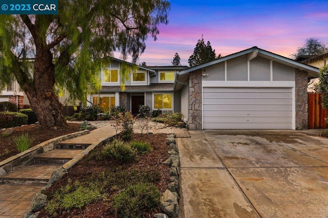 view of front of home featuring a garage