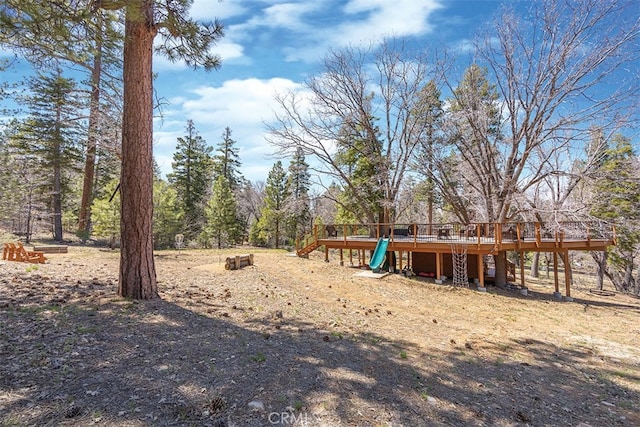 42143 Switzerland Dr, Big Bear, CA 92315 - view of yard featuring a wooden deck