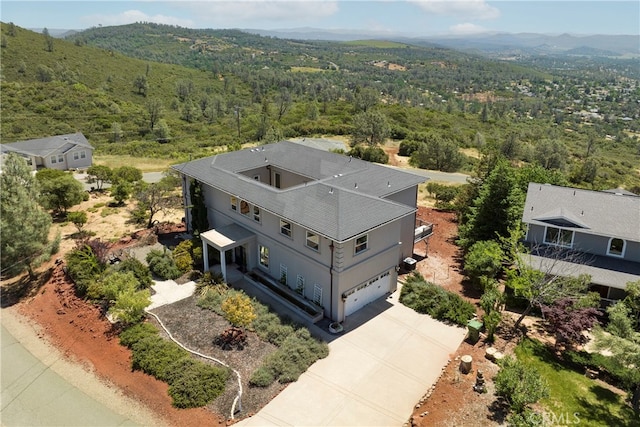 bird's eye view featuring a mountain view