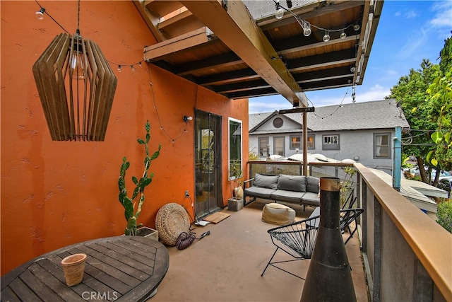 view of patio / terrace featuring an outdoor hangout area