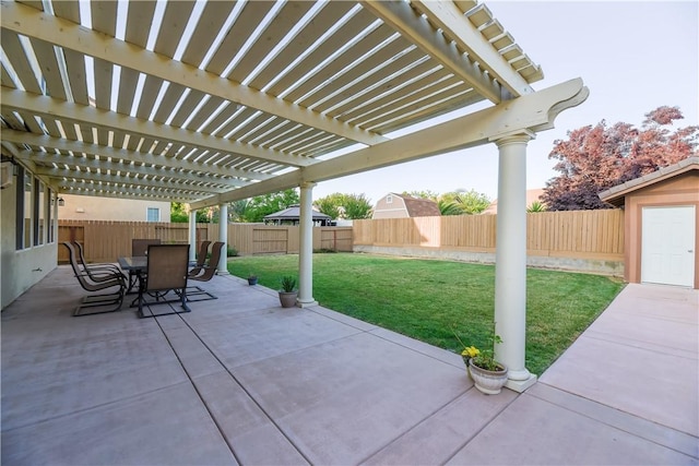 view of patio / terrace featuring a pergola