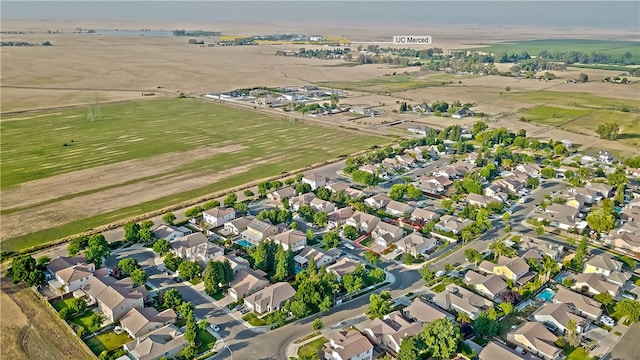 bird's eye view with a rural view