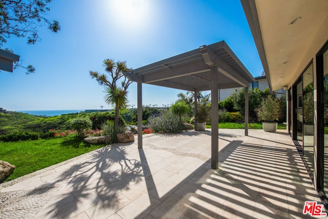 view of patio with a pergola