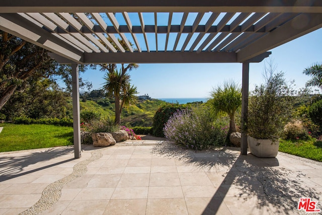 view of patio / terrace featuring a pergola