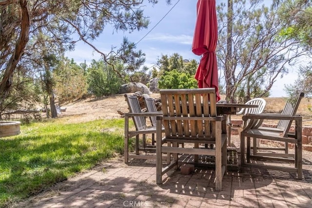 view of patio with a playground